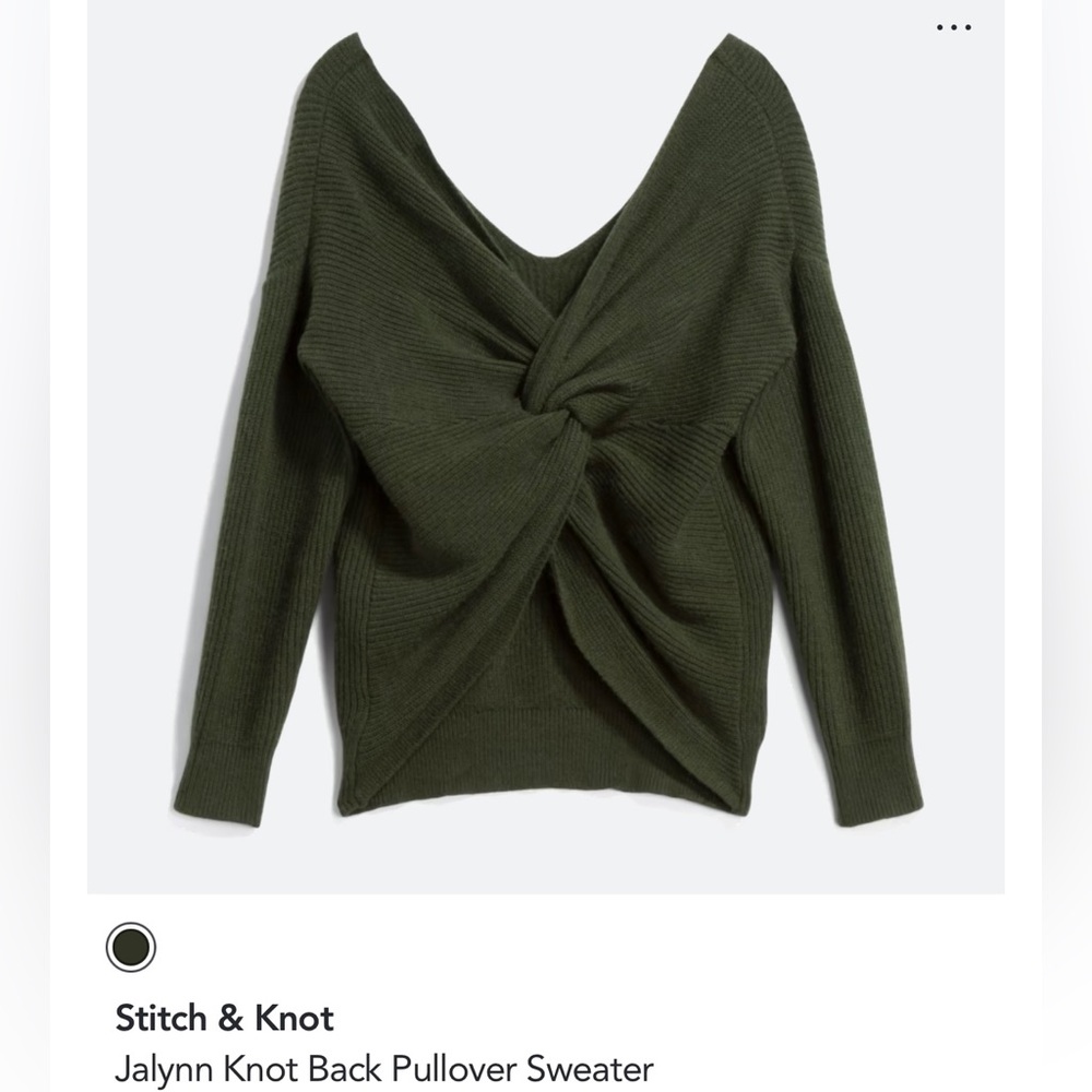 Dark green cutout back sweater